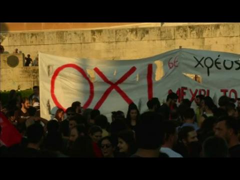 Greek protesters denounce terms of European bailout deal