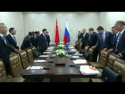 Russia's Putin and China's Xi at BRICS summit in Ufa
