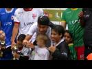 Brazil's Neymar helps disabled kids play soccer