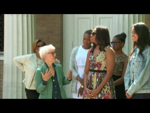 U.S. first lady, daughters visit Venice art exhibit
