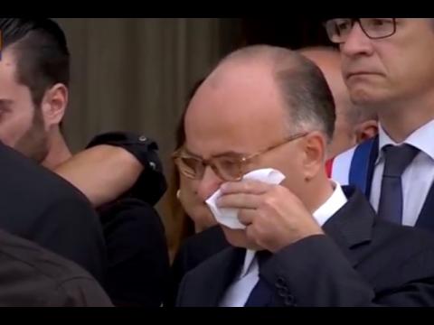 Cazeneuve moved to tears at the funeral of the victim to Saint-Quentin-Fallavier