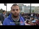 Syrian refugees stage hunger strike in front of Greek parliament