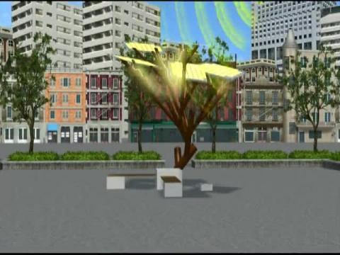 Solar-powered trees provide shade, power and Wi-Fi for the community