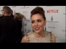 A Glittery Alyssa Milano Chats About Style At Globes After Party