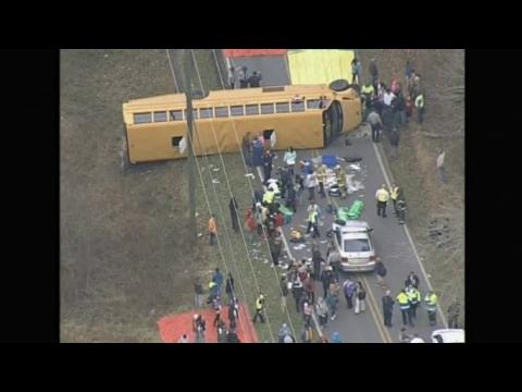 School bus overturns in North Carolina with students on board