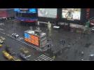 Time Lapse: Snow, frost piling up in New York's Times Square