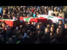Crowds attend funerals of seven people killed in Lebanon attack