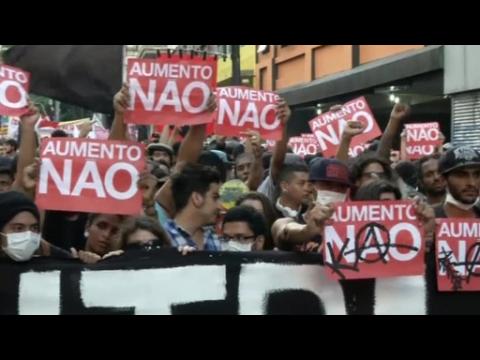 Protest against transportation fare hike in Sao Paulo turns violent