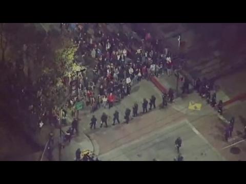 Berkeley police fire tear gas, rubber bullets as protest turns violent