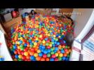 College student turns dorm room into ball pit