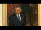 Obama gets crowd laughing at Easter prayer breakfast