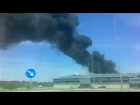 Military plane crashes outside Seville airport