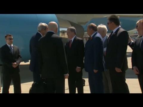 US Secretary of State John Kerry arrives in Russia for talks