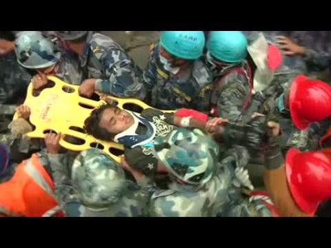 Boy pulled out alive from Nepal quake rubble