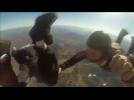 Skydiver's helmet cam shows 1000 metre plunge