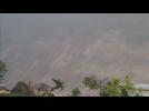 Amateur video shows landslide and damage after Nepal earthquake