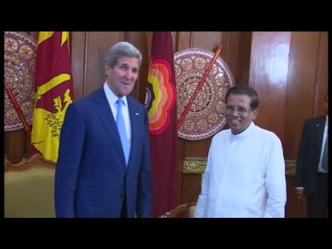 US Secretary of State Kerry meets Sri Lankan President