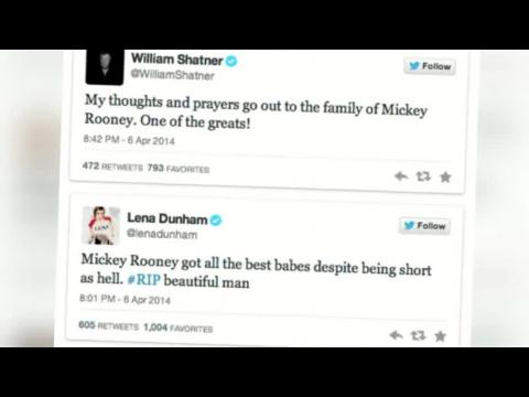 Stars Take To Twitter Over Mickey Rooney Death