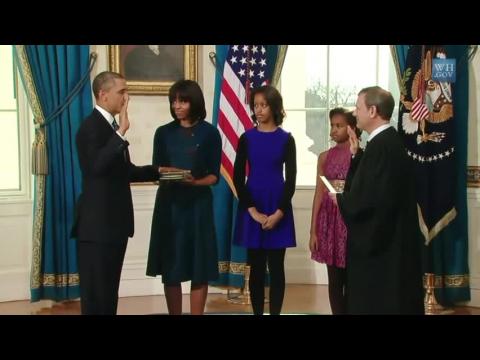 POTUS Barack Obama Takes The Oath Of Office Again