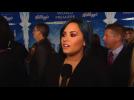 Demi Lovato Has Blue Hair On The "Frozen" Red Carpet