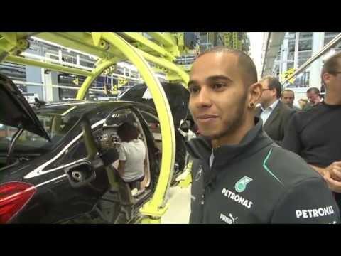 Interview with Lewis Hamilton from Mercedes Benz S class production line | AutoMotoTV