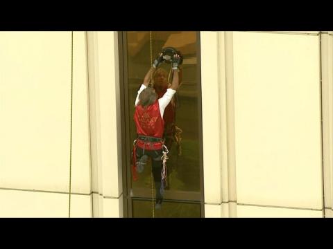 'French Spiderman' Alain Robert climbs Galaxy Macau tower