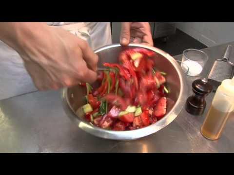 Chilled provencal tomato soup with pesto Recipe