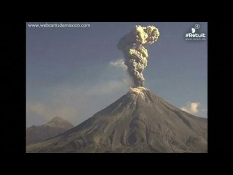 Mexican volcano spews rock and ash in latest eruption