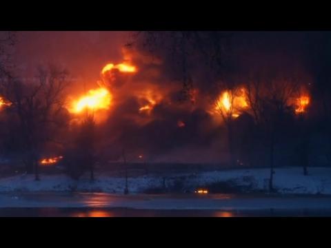 CSX oil train ablaze in West Virginia after derailment
