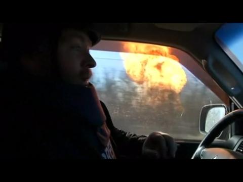 Gas pipeline blast caught on video, hit by shell in eastern Ukraine