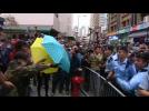 Hong Kong police pepper spray protesters at anti-mainland demo