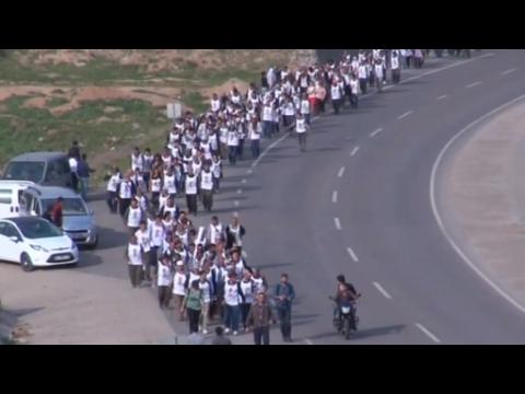Thousands of Kurds march for release of jailed PKK leader