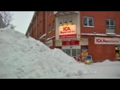 Record snowfall in northern Swedish city