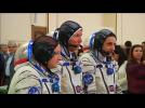 Astronauts ready  to spend a year in space