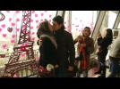 A 'bisou' with a view -- Eiffel tower becomes the 'place to kiss' on Valentine's Day