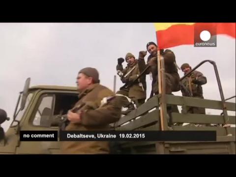 Pro-Russian rebels celebrate in Debaltseve as Ukraine troops retreat