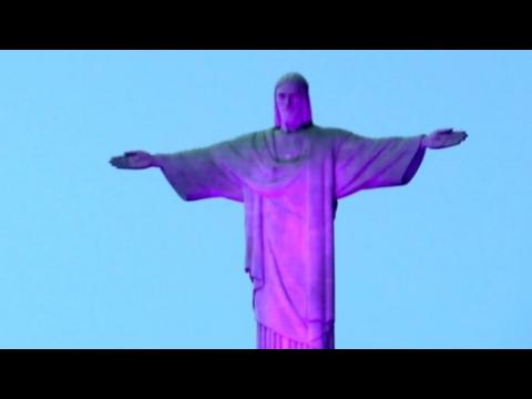 Rio's Christ statue lit up pink for International Women's Day