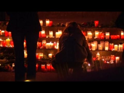 German students weep for classmates killed in plane crash