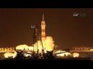 U.S., Russian crew blasts off for year-long stay on space station