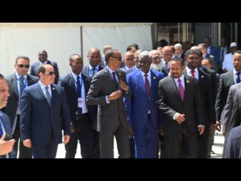 Leaders arrive for AU summit as Kagame steps down