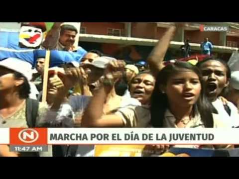 Maduro supporters gather for youth day rally in Caracas