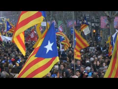 Demonstration in Barcelona in support of jailed Catalan leaders