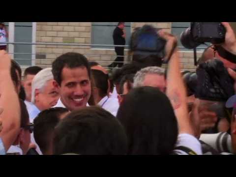 Venezuela's Guaido arrives to Colombian aid concert