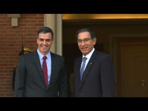 Spanish PM and Peruvian president meet at Palacio de la Moncloa
