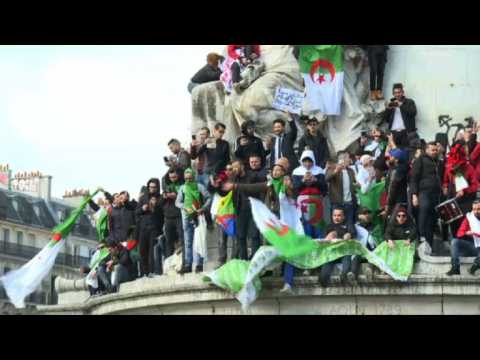 Protest in Paris against a fifth mandate of Algeria's Bouteflika