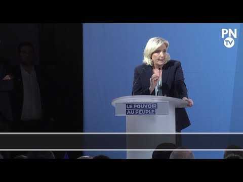 Marine Le Pen et Jordan Bardella en meeting en Seine-Maritime
