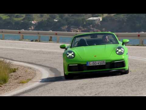 Porsche 911 Carrera S Cabriolet in Lizard Green Driving Video