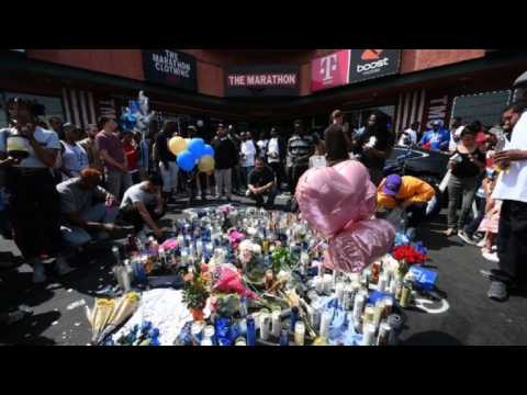 Nipsey Hussle fans gather at makeshift memorial in Los Angeles