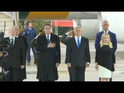 Brazilian president Jair Bolsonaro arrives in Israel