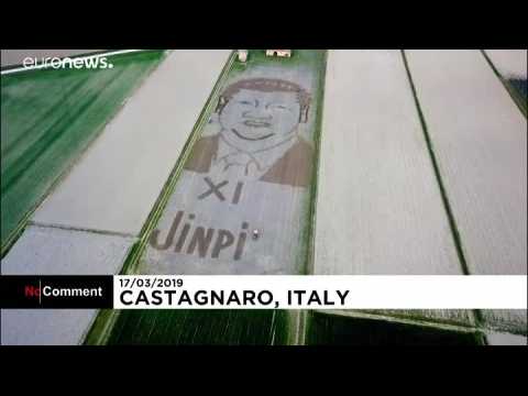 Italy: Land artist ploughs giant portrait of Xi Jinping with tractor